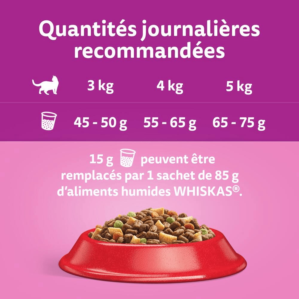 WHISKAS® Croquettes Au Boeuf Pour Chat Adulte 1,9kg & 3,8kg - 3
