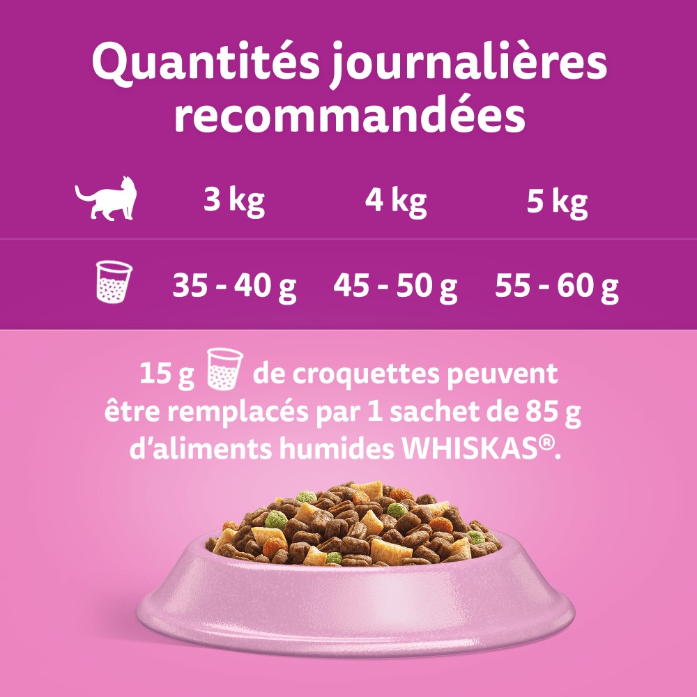 WHISKAS® Croquettes Au Saumon Pour Chat Adulte Stérilisé 1,75kg - 3