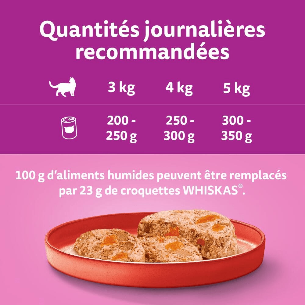 WHISKAS® La Carte du Marché En Terrine Pour Chat Adulte 4 Variétés 4 x 400g - 3