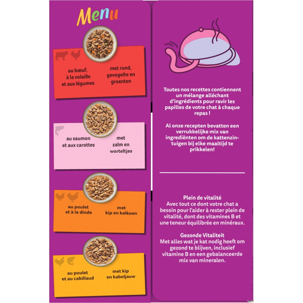 WHISKAS® Tasty Mix Sachets Fraîcheur Sélection Du Chef En Sauce Pour Chat Adulte 4 Variétés 12 & 40 x 85g - 3