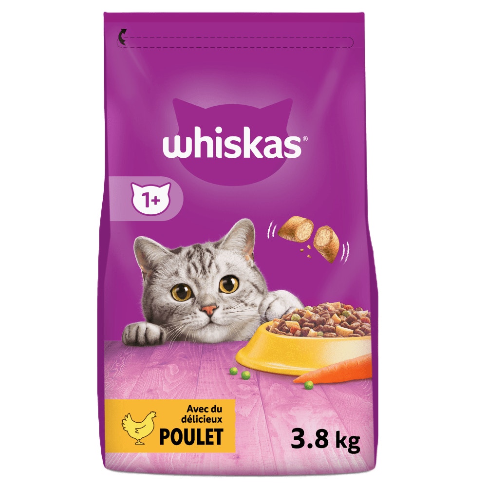 WHISKAS® Croquettes Au Poulet Pour Chat Adulte 3,8kg & 7kg - 1