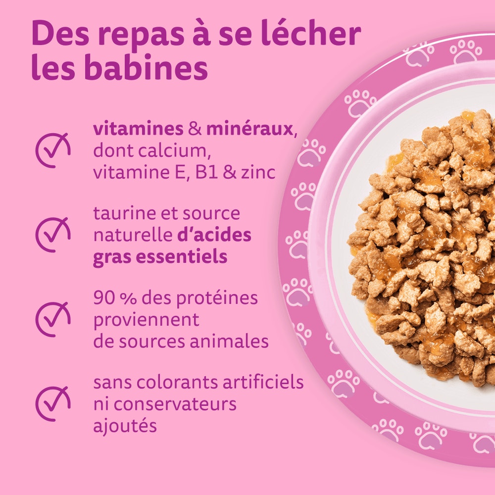 WHISKAS® Sachets Fraîcheur Les Festins À La Volaille En Gelée Pour Chaton 4 Variétés 12 x 85g - 4
