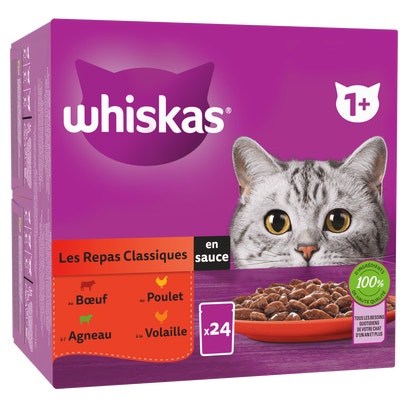 Sachets Fraîcheur Les Repas Classiques En Sauce Pour Chat Adulte 4 Variétés