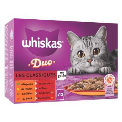 Duo Sachets Fraîcheur Les Classiques En Gelée Pour Chat Adulte 4 Variétés