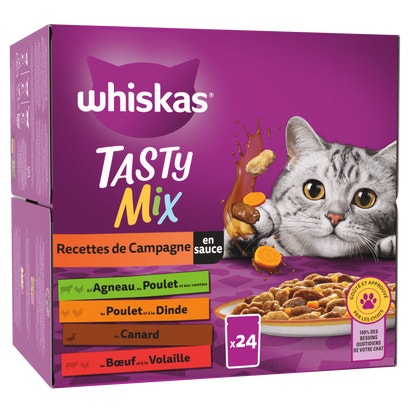 Tasty Mix Sachets Fraîcheur Recettes De Campagne En Sauce Pour Chat Adulte 4 Variétés