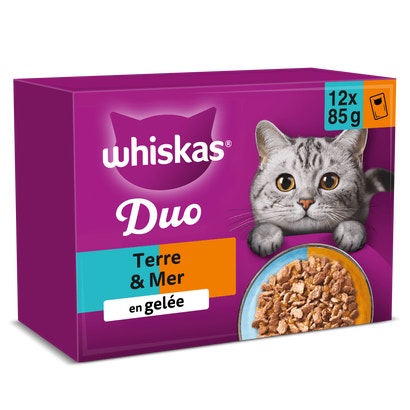 Duo Sachets Fraîcheur Terre & Mer En Gelée Pour Chat Adulte 4 Variétés